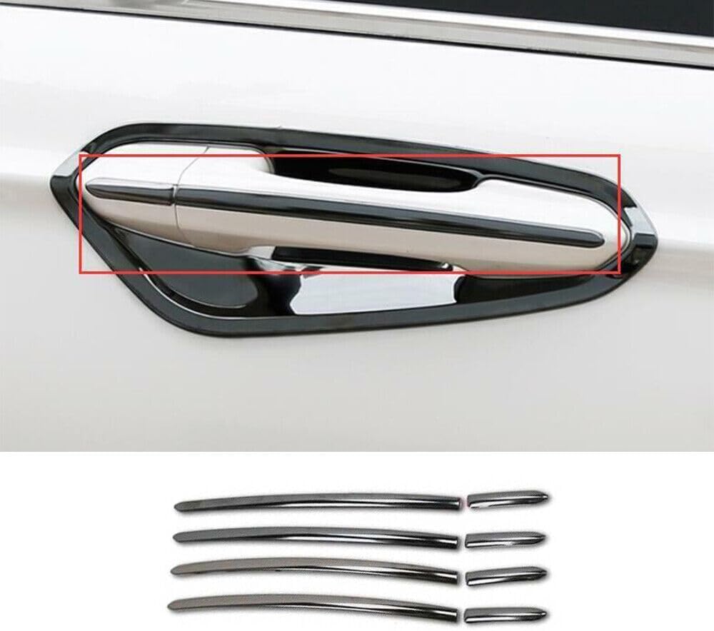 ya 4 8.8.2 for Ford Mondeo Fusion 13-20 Steel Outside Door Handle Cover Trim Black M