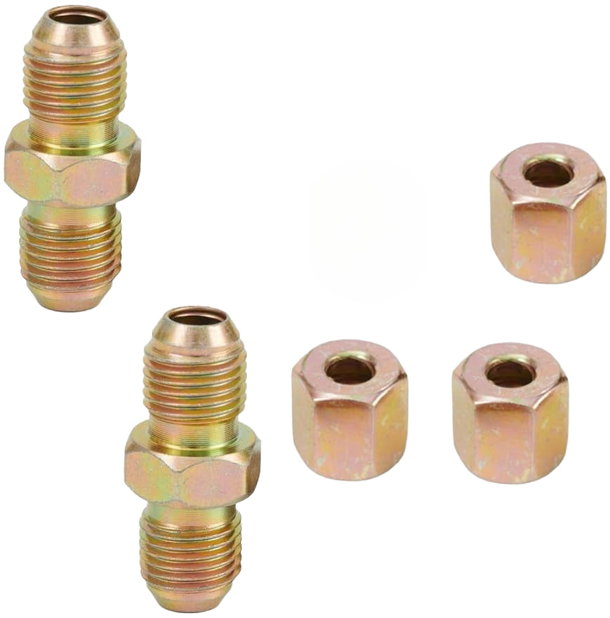 ya 9 10.24 Brake Pipe Unions 6 Pcs Accessories Connectors Fittings For 3/16 Pipe