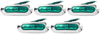 ya 4 8.8 5pcs 12V-24V Green LED Side Clearance Marker Light For Car Truck Trailer Pickup