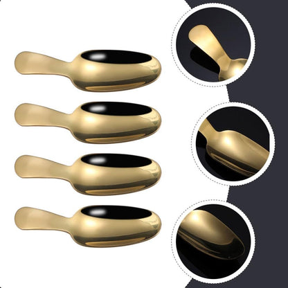 ya 14 9.20 baidi 4 Pcs Dessert Spoon Office Baby Cream Scoops Small Stainless Steel-1