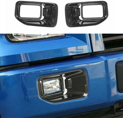 ya 14 9.20 zhengce Carbon Fiber Front Fog Lamp Cover Trim for Ford F150 2015-2020 Accessories-1