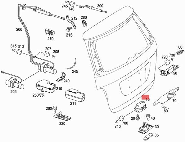 ya 5 8.10 liftgate Installation with Latch Actuator for Mercedes-Benz A1647400635