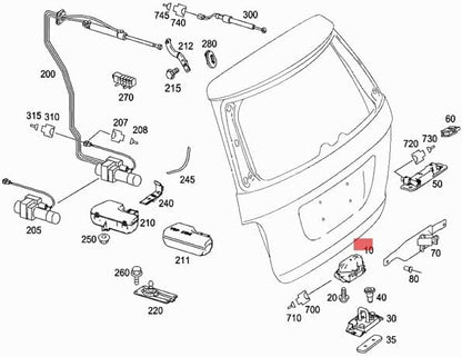 ya 5 8.10 liftgate Installation with Latch Actuator for Mercedes-Benz A1647400635
