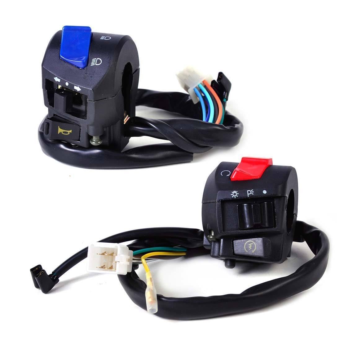 ya 5 8.10 2X 7/8 Handlebar Horn Turn Signal Headlight Switch Control Suitable for Motorcycles @