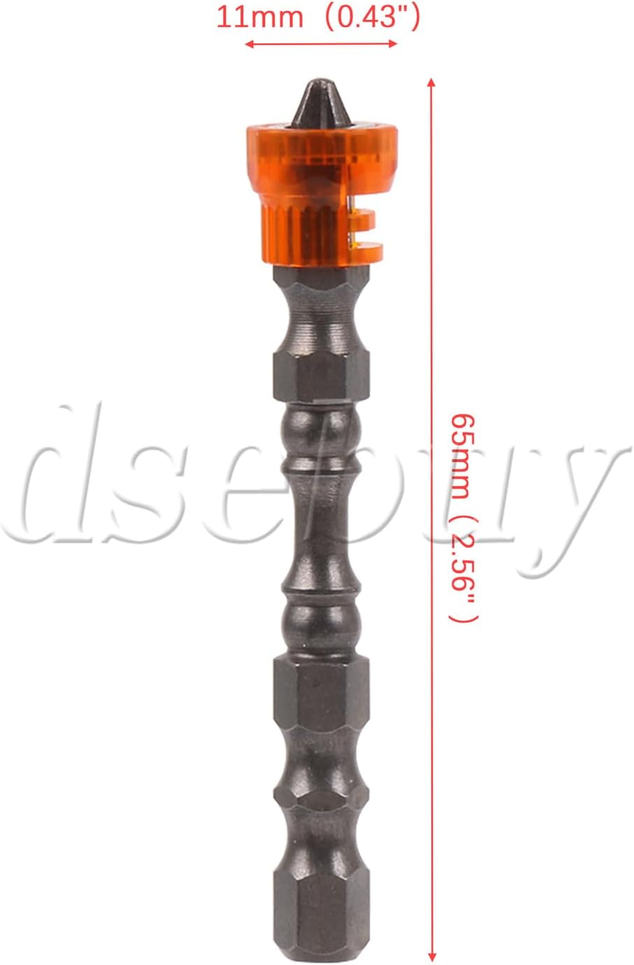 ya 26 10.21 baidi 15PCS Magnetic Collar Design Chrome Steel Screwdriver Bit 1/4 Hex Shank Orange