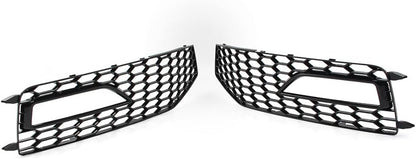 ya 9 10.24 Fit for Audi A4 B8.5 S4 RS4 2x Honeycomb Bumper Fog Light Grille Cover
