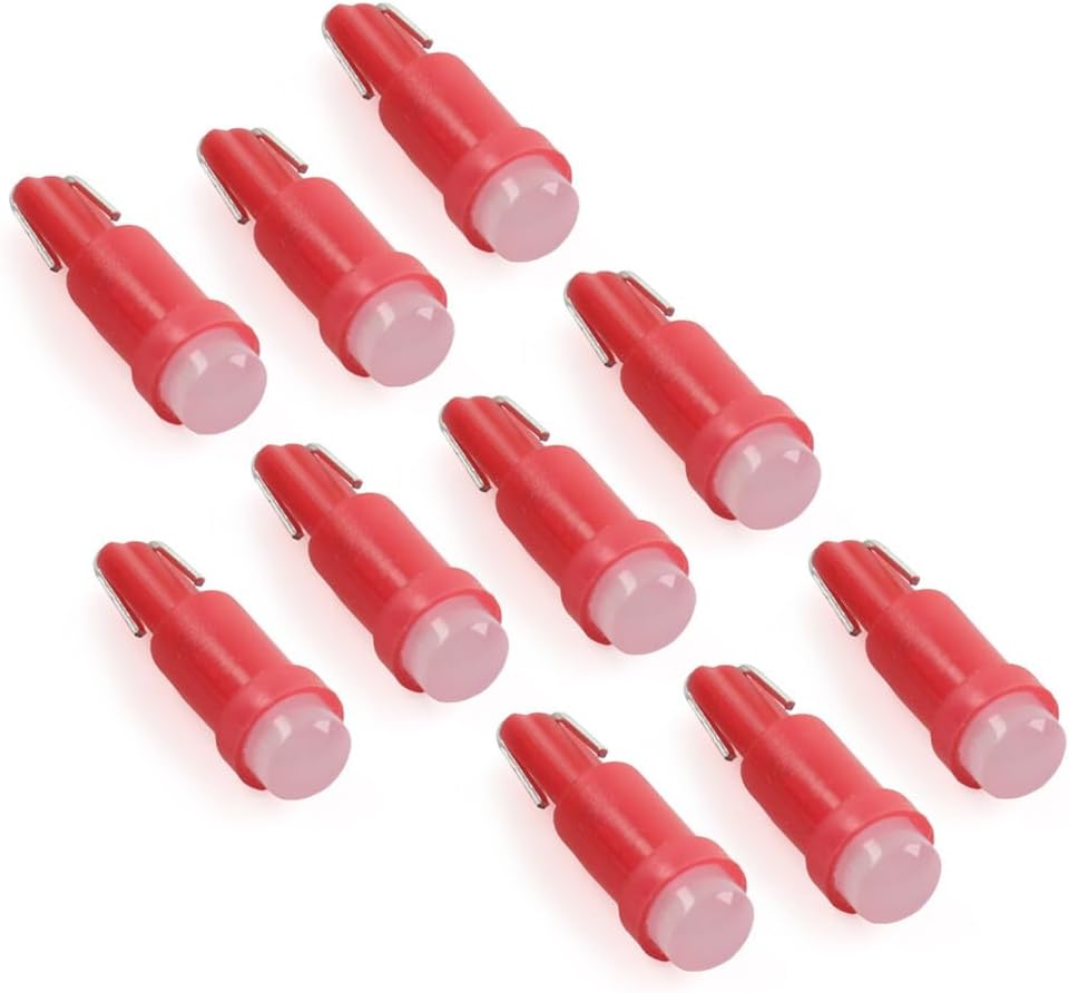 ya 2 8.15 Instrument Bulb Indicator T5 1 SMD Light Dashboard Gauge Wedge Bulbs red