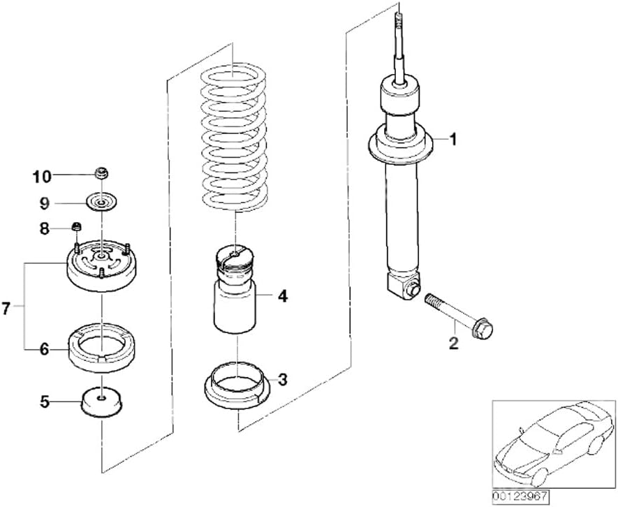 ya 8 8.24 baidi for BMW 525i 528i 535i 650i Rear Suspension Shock Absorber Mount Set 33526779611