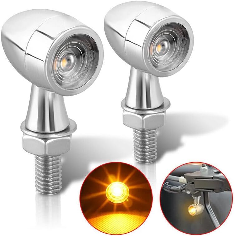 ya 4 8.14 4PC Chrome Universal Motorcycle Bullet for Mini Turn Signal Light Brake Blinker Lamp