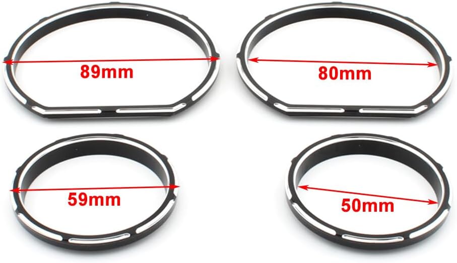 ya 4 8.14 1x Chrome Instrument Board Gauge Bezel Kit Fit for Harley Touring Street Glide 14-23