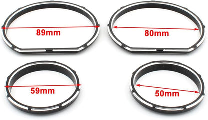 ya 4 8.14 1x Chrome Instrument Board Gauge Bezel Kit Fit for Harley Touring Street Glide 14-23