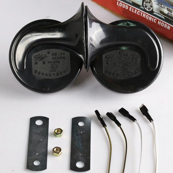 ya 5 8.24 baidi Black Loud Dual-tone Snail Universal Electric Horn 12V 110 dB Car Truck Auto Set