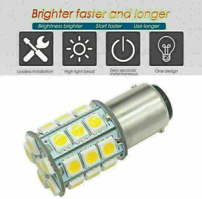 ya 4 8.14 10x CE BA15D 27SMD RV Marine Boat Trailer Light bulbs 1076 Red