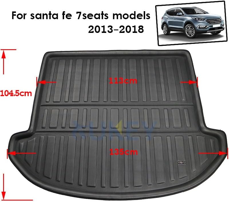 ya 7 8.24 baidi for Hyundai Santa Fe 7 for SEAT s 2013-2018 Boot Liner Trunk Cargo Mat Floor Tray NEW