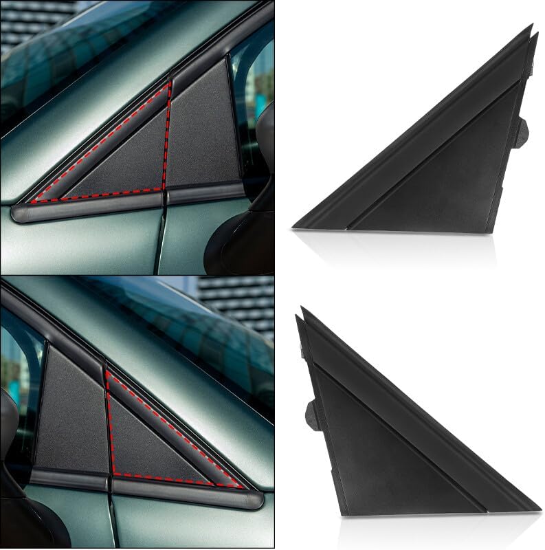 ya 11 9.14 baidiLH+RH Side Rear View Mirror Triangle Plate Trim Matte Black for 2012-19 for Fiat 500