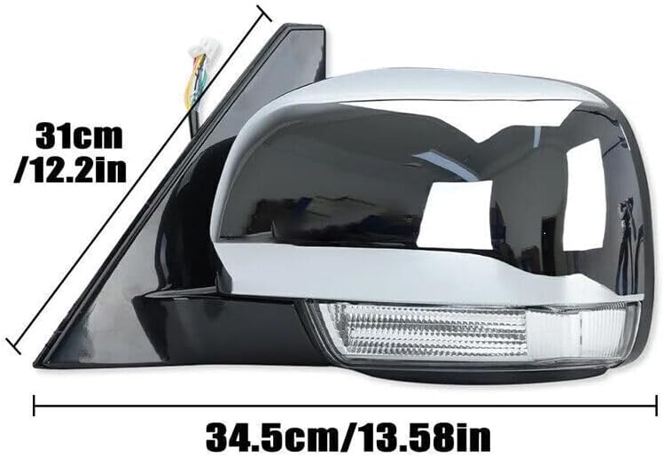 ya 11 9.14 baidiRight Side Door Mirror W/Light Chrome for Mitsubishi for Pajero Montero 2006-2021