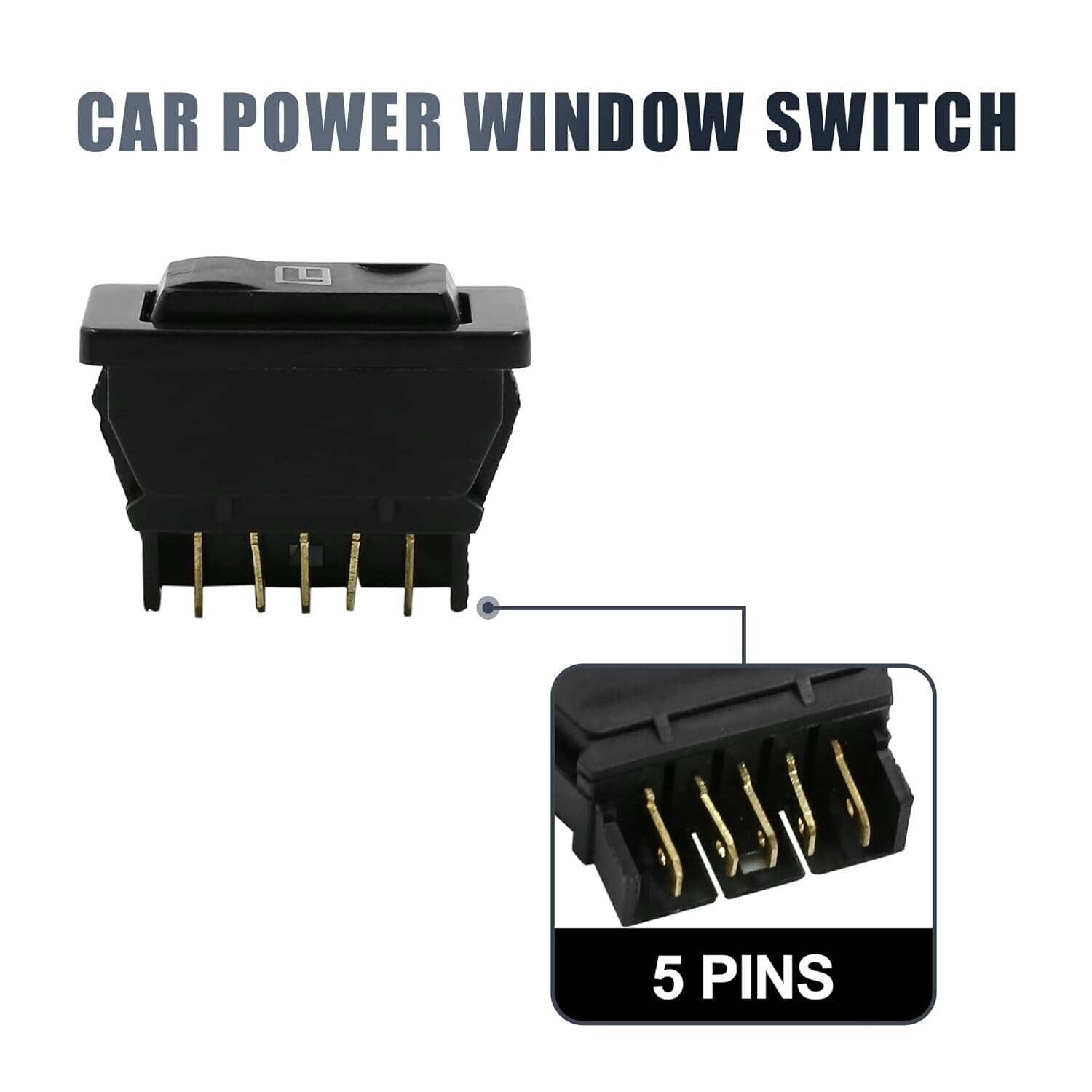 ya 8 8.24 baidi Universal 5 Pins Power Door Lock Power Window Rocker Switch Square Mark