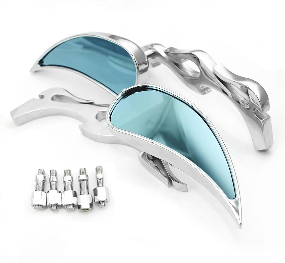 ya 2 8.15 Motorcycle Rearview Side Mirrors Left & Right for Kawasaki Vulcan 800 900 Chrome
