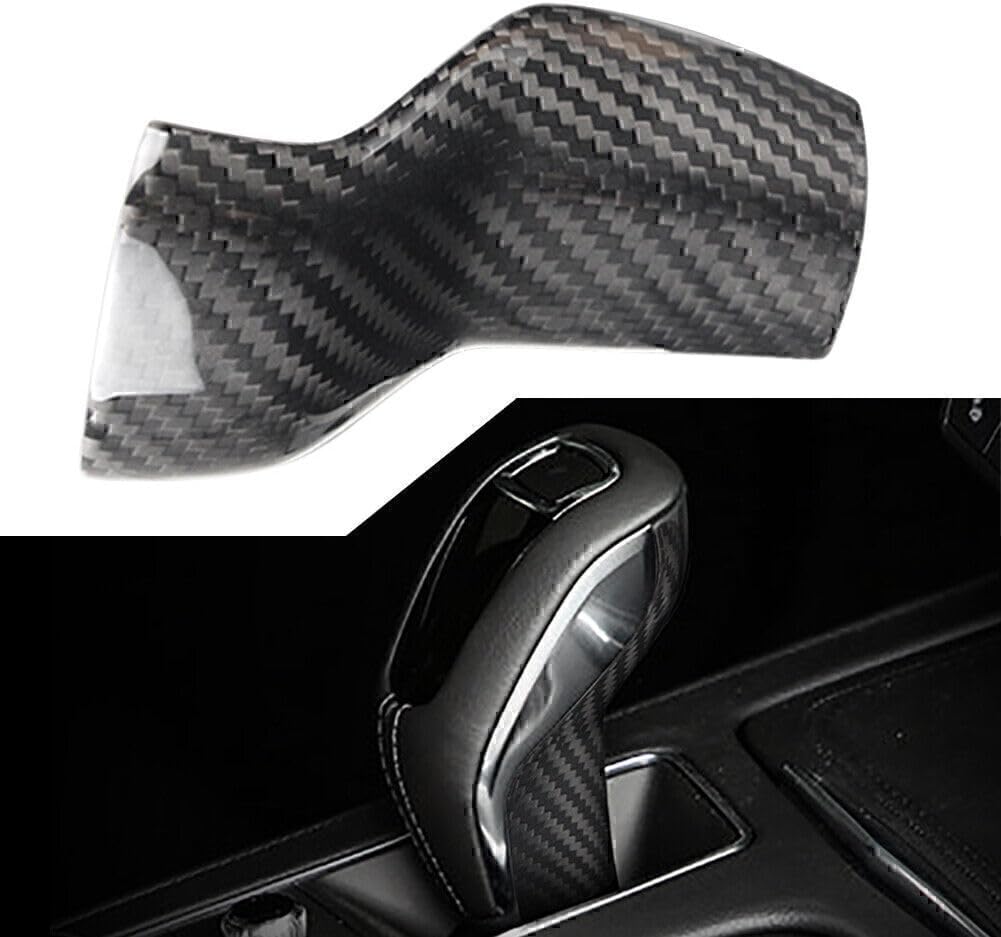 ya 4 8.14 Gear Shift Knob Cover Trim for Cadillac XT4 2018-2020 Carbon Fiber Black Car