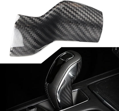 ya 4 8.14 Gear Shift Knob Cover Trim for Cadillac XT4 2018-2020 Carbon Fiber Black Car