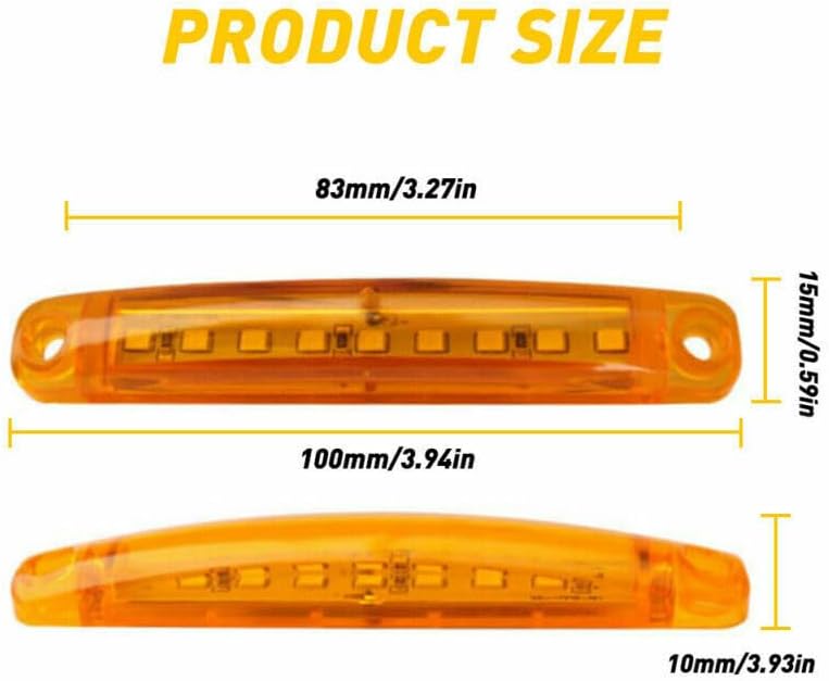 ya 4 8.10 10x LED Side Marker Lights Clearance Amber Lamp Truck Trailer Caravan Multi Volt