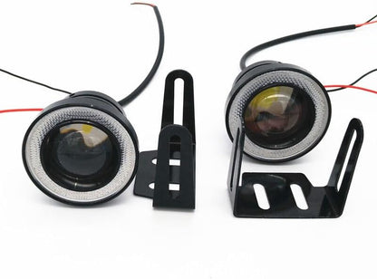 ya 13 9.15 baidi Car Angel Eye LED COB Lamp DRL Blue Halo Ring Hawkeye 2Pc 3IN Fog Driving L