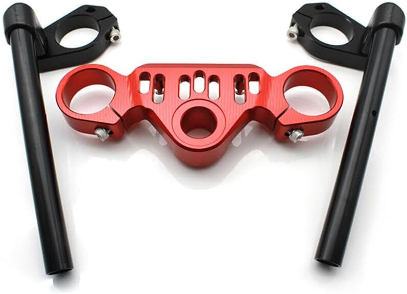 ya 4 8.14 Motorcycle Clip-Ons Handlebar Handle Bar Clip Ons For CF-MOTO 450SR 2023+ Red