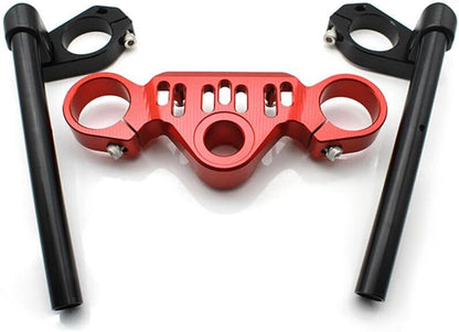 ya 4 8.14 Motorcycle Clip-Ons Handlebar Handle Bar Clip Ons For CF-MOTO 450SR 2023+ Red