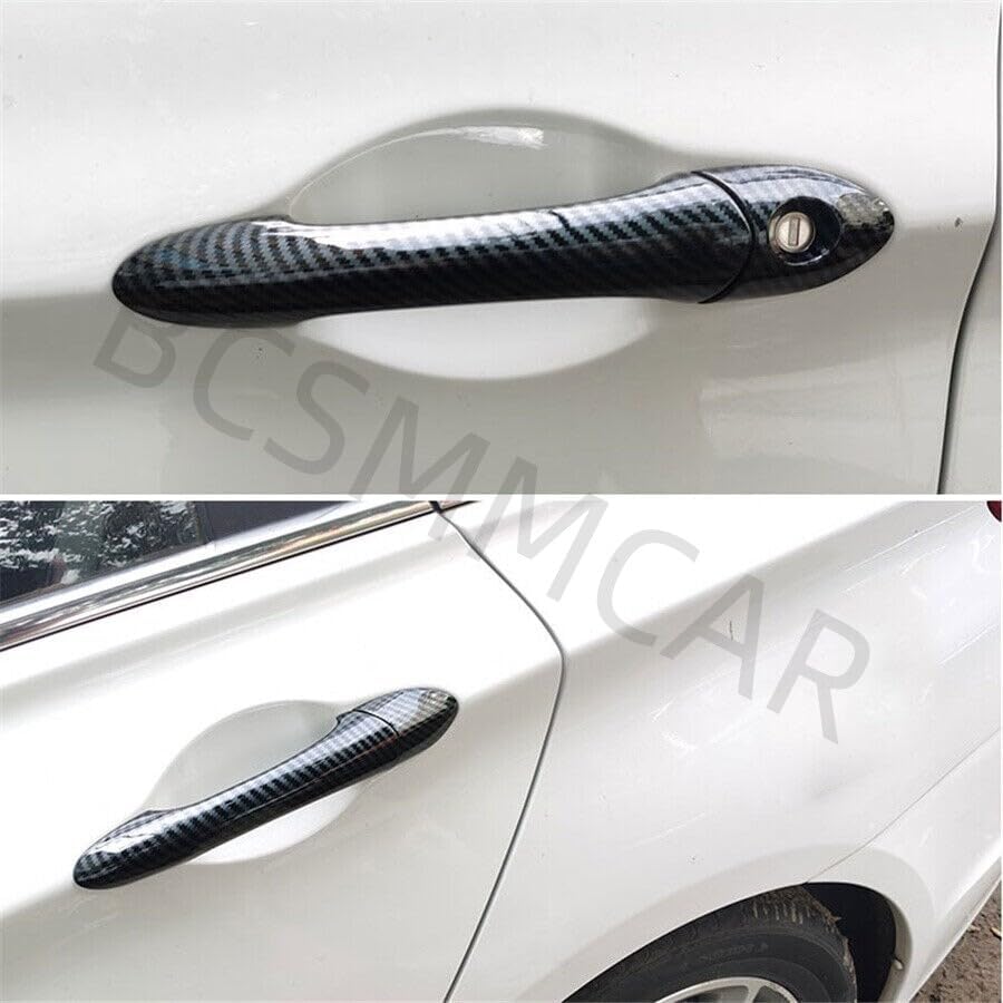 ya 10 9.16 baidi Fit for 2011-2014 for Hyundai Sonata Carbon Fiber Texture Door Handle Cover Trim ABS