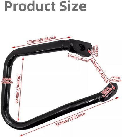 ya 4 8.8.2 Rear Saddle Bag Crash Barrier Black Suitable for Harley Heritage Classic FLHC 2018-2023