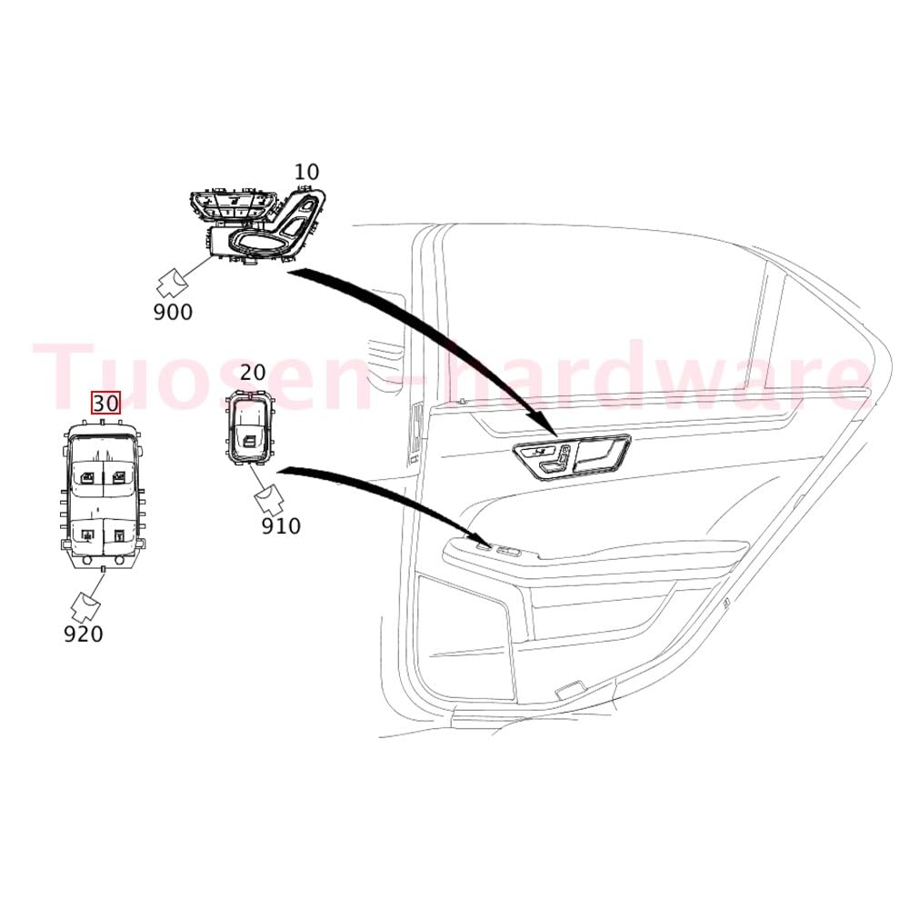 ya 8 8.24 baidi Power Window Switch for Benz W222 S550 S600 S63 AMG 14-17 Rear Right 2229051505