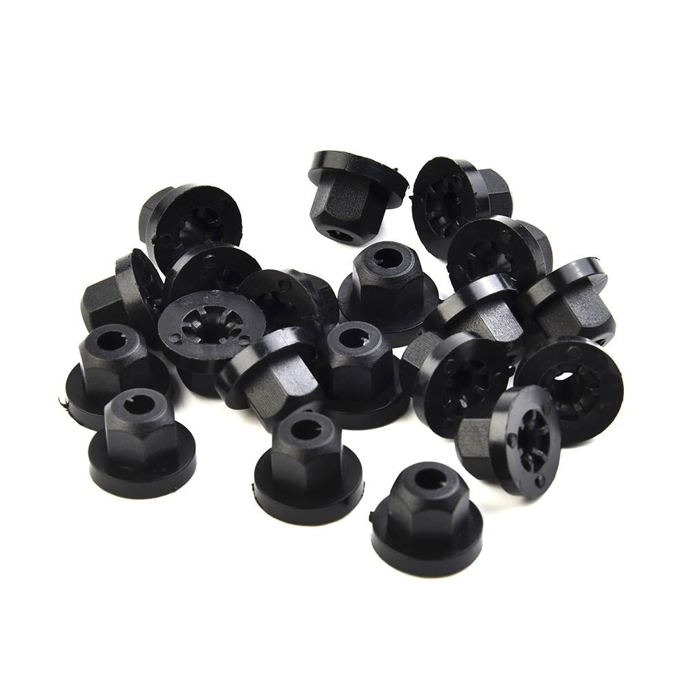 ya 13 9.15 baidi 20x Plastic Nut with Ring for E36 E39 E46 E60 E61 E65 E90 E91 X3 Nylon Black