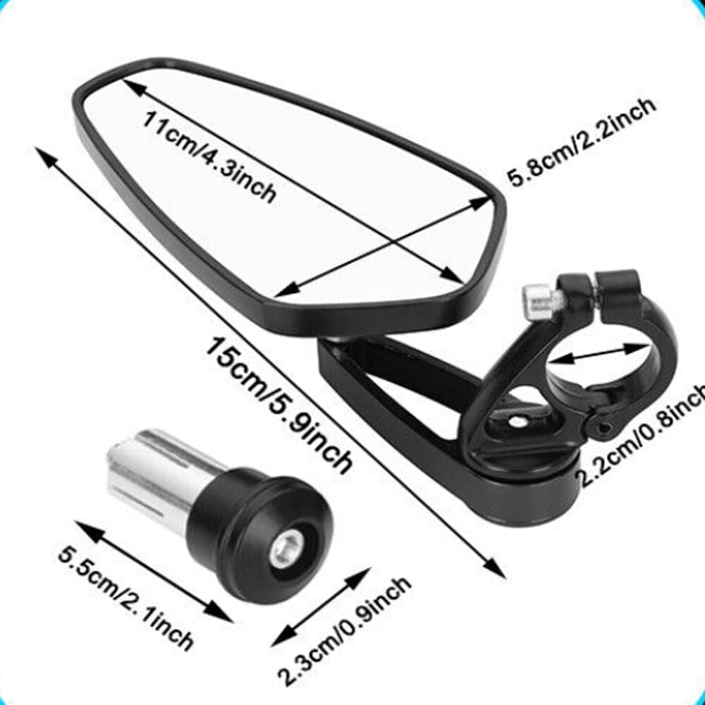 ya 13 9.15 baidi Universal 7/8 22mm Motorcycle Handle Bar End Rearview Side Rear View Mirrors