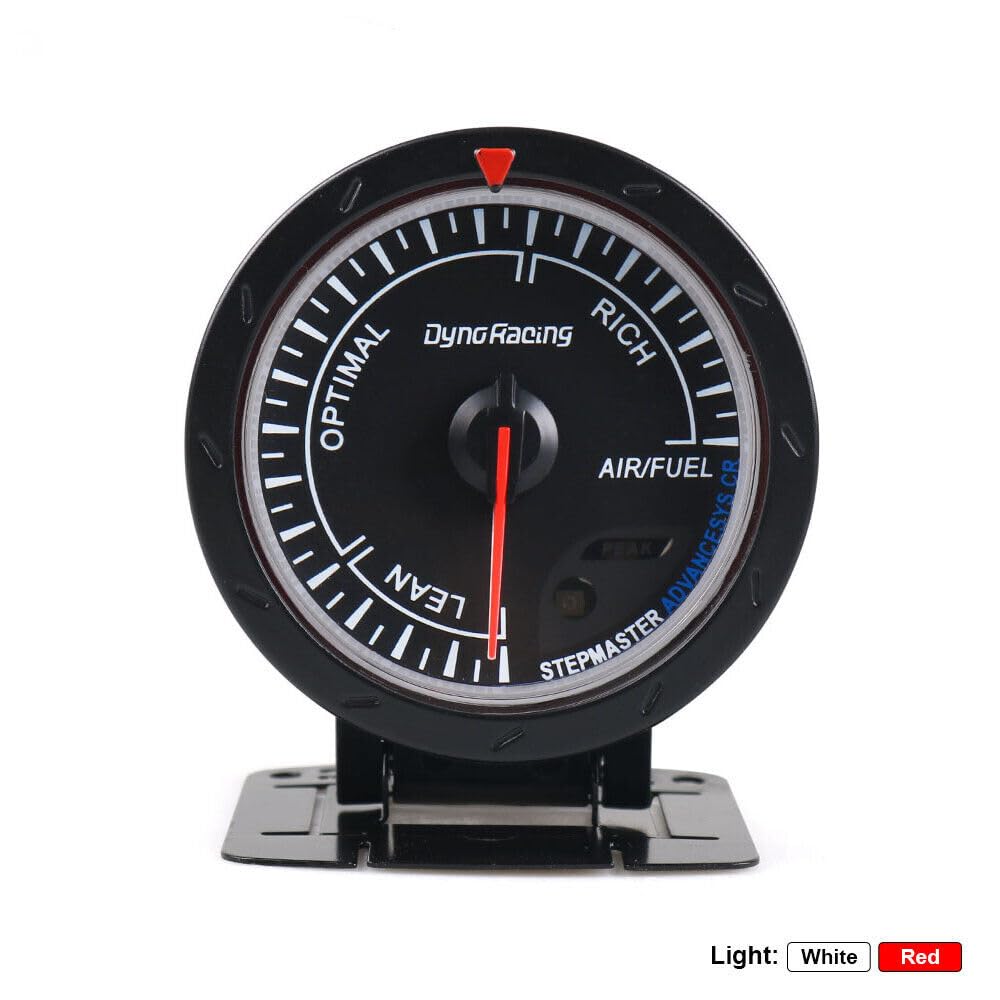 ya 4 8.8 2.5 Inch 60mm Car Air Fuel Ratio Meter White and Red LED Tachometer Black Face Car Meter 