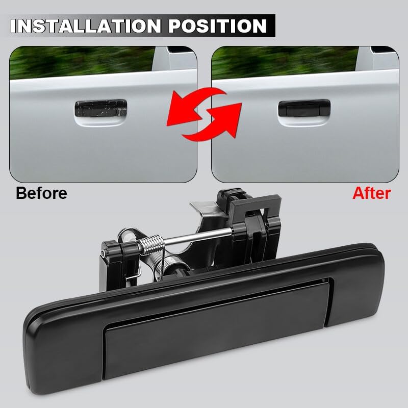 ya 8 8.24 baidi Black Tailgate Handle No Keyhole for 2012-2016 for Holden Colorado RG/for Isuzu DMAX