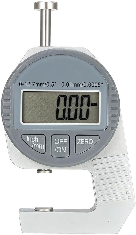 ya 4 8.14 Digital Thickness Gauge 0 -12.7mm x 0.01mm Flat Anvil Round Measuring Tool
