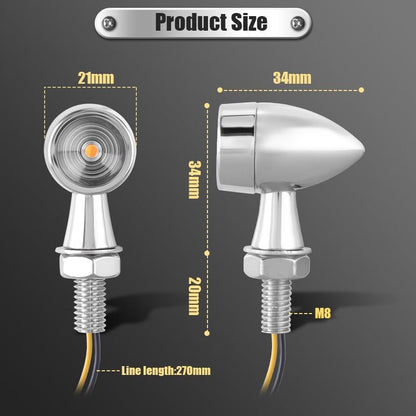 ya 4 8.14 A pair of chrome motorcycle for Mini turn signal flashing brake lights for Harley