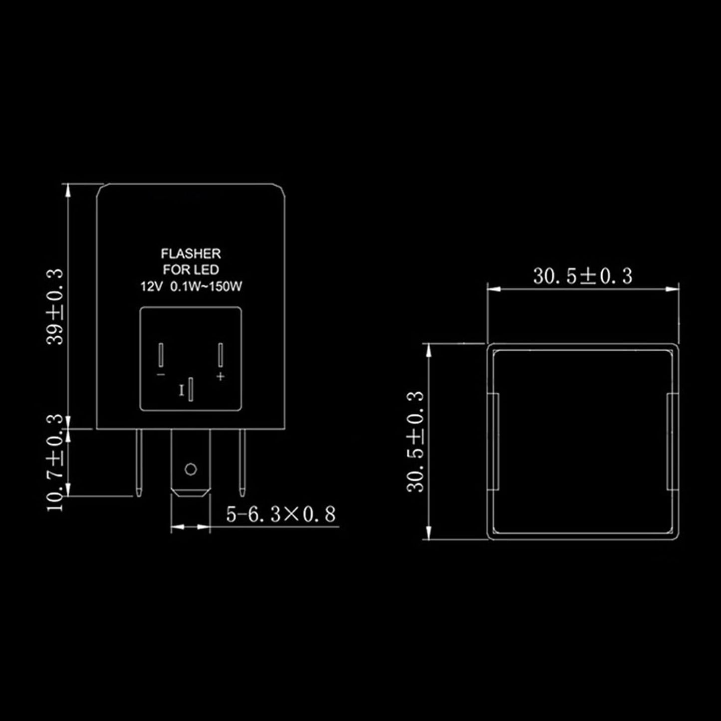 ya 2 8.15 180W 3Pin Flasher Relay 3Pin Flasher Relay Clear Plastic 180W 180W
