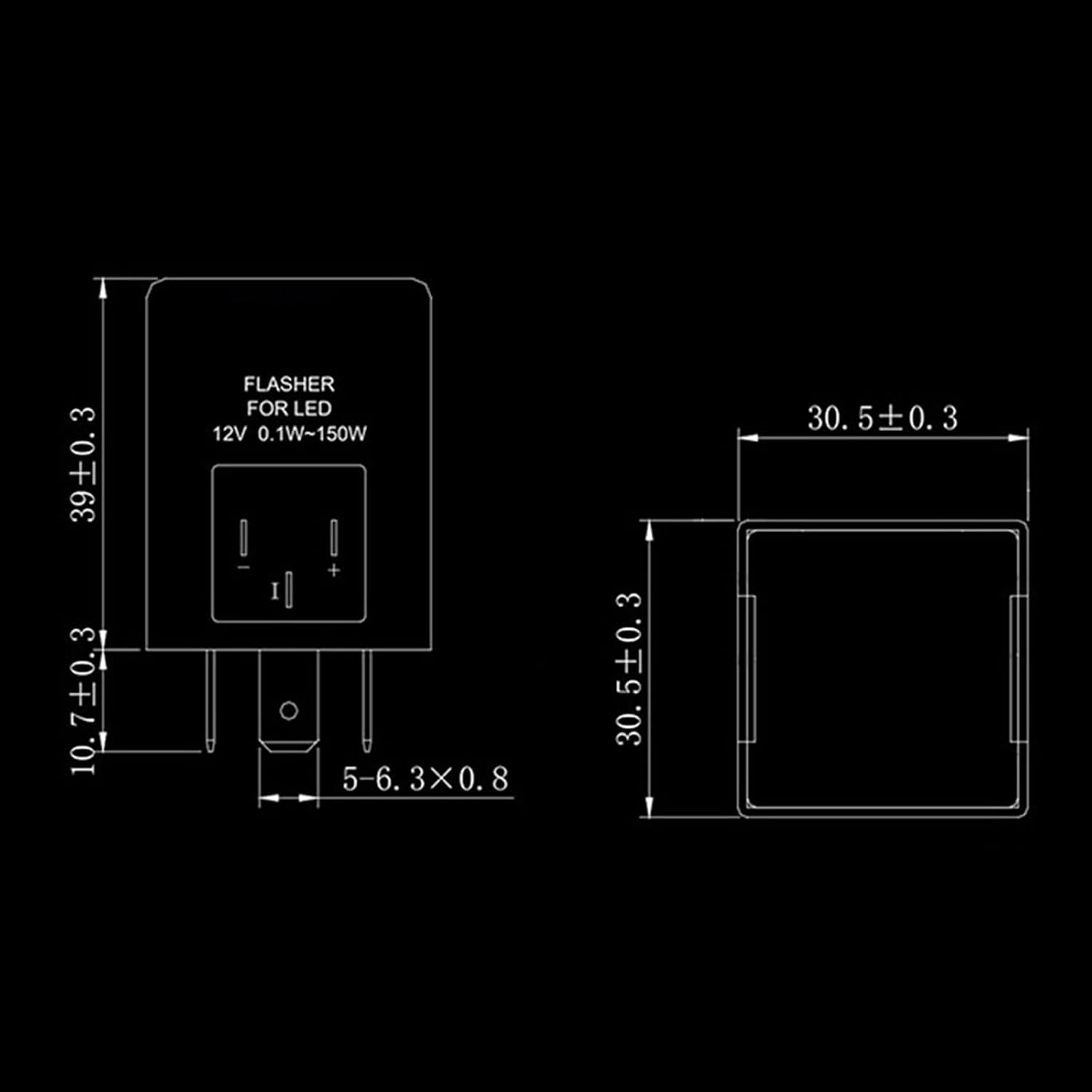 ya 2 8.15 180W 3Pin Flasher Relay 3Pin Flasher Relay Clear Plastic 180W 180W