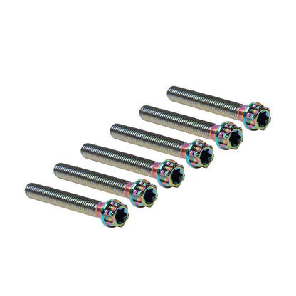 ya 9 10.24 6pcs Bolts Torx Head Flange Screws M8x50mm Rainbow for Motorcycle Bike