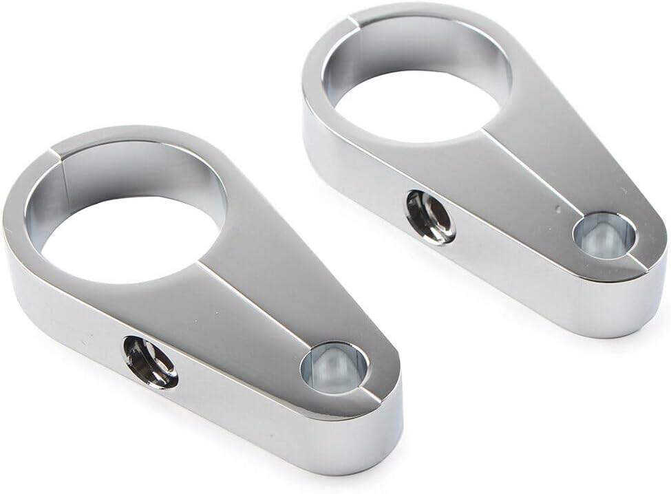 ya 6 8.14 1.25 Handlebar Brake Clutch Cable Wire Clamp Holder for Harley Bike Chrome Pair