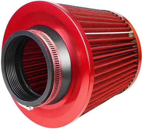 ya 23 10.7 baidi 1-Pack 3-Inch 76mm Imported Cold Air Intake Cone Replacement Quality Dry Air Filter Red -