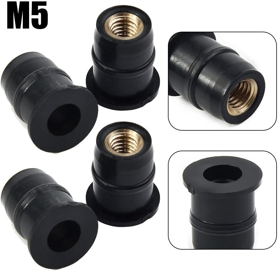 ya 2 8.15 Windshield Nuts Motorcycle Nuts 4PCS 5mm Damper M5 Motorcycle Mounting