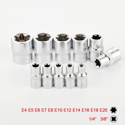 ya 14 9.20 baidi 11x 1/4 3/8 Torx Star Socket Set E Type Sockets Wrench Head Auto Repair Tools-1