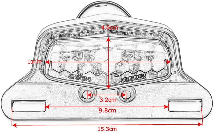ya 4 8.14 Motorcycle 12V LED Rear Brake License Plate Tail Light Lamp for Honda Cafe Racer