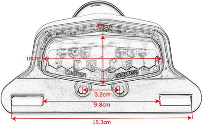 ya 4 8.14 Motorcycle 12V LED Rear Brake License Plate Tail Light Lamp for Honda Cafe Racer