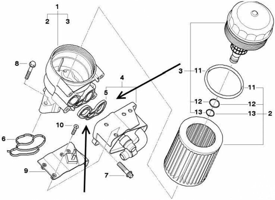ya 4 8.14 2x Oil filter housing gasket for BMW E81 E87 E88 E46 E90 11427508971 11427508970