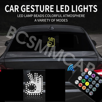 ya 6 8.24 baidi Finger Gesture Light LED Car Back Window Sign Hand Light with Remote Control