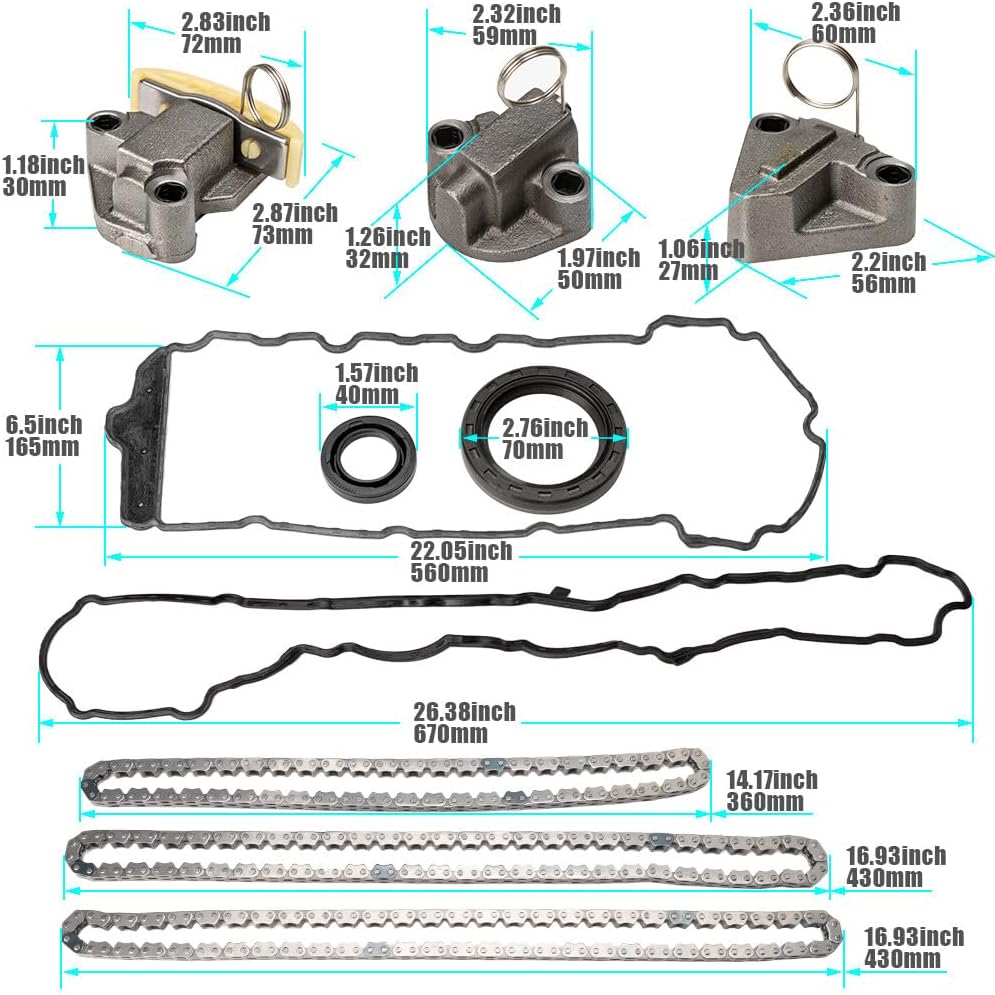 ya 9 10.24 Engine Timing Chain Kit for for Cadillac CTS for Buick LaCrosse for Chevrolet Terrain 12693218