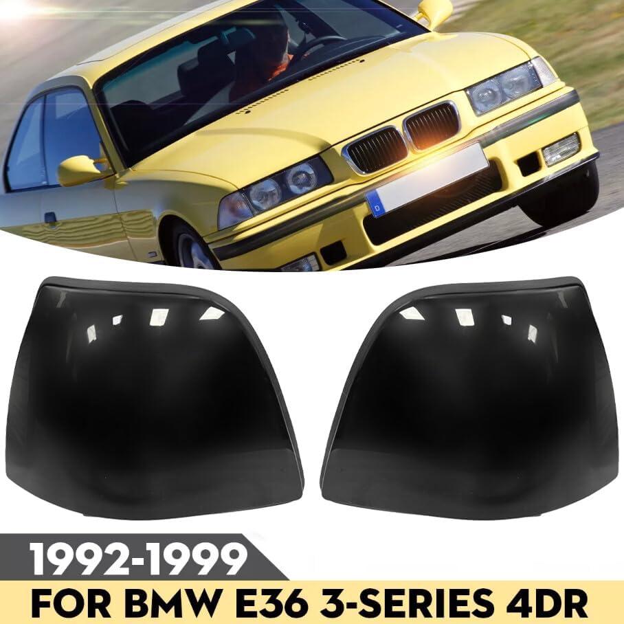 ya 6 8.24 baidi 2X Corner Light Indicator Cover Lens Black for for BMW 3 Series E36 4DR 1992-1999
